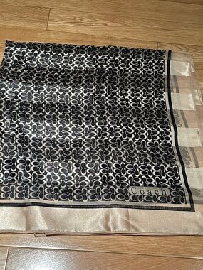 Black and Cream Signature Square Scarf